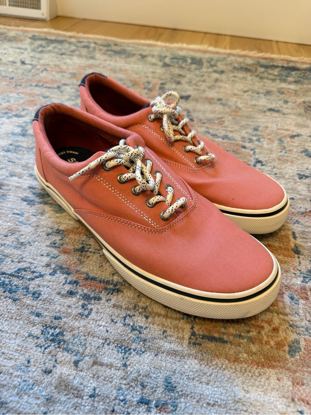 Sperry Coral Pink Canvas Low-Top Sneakers